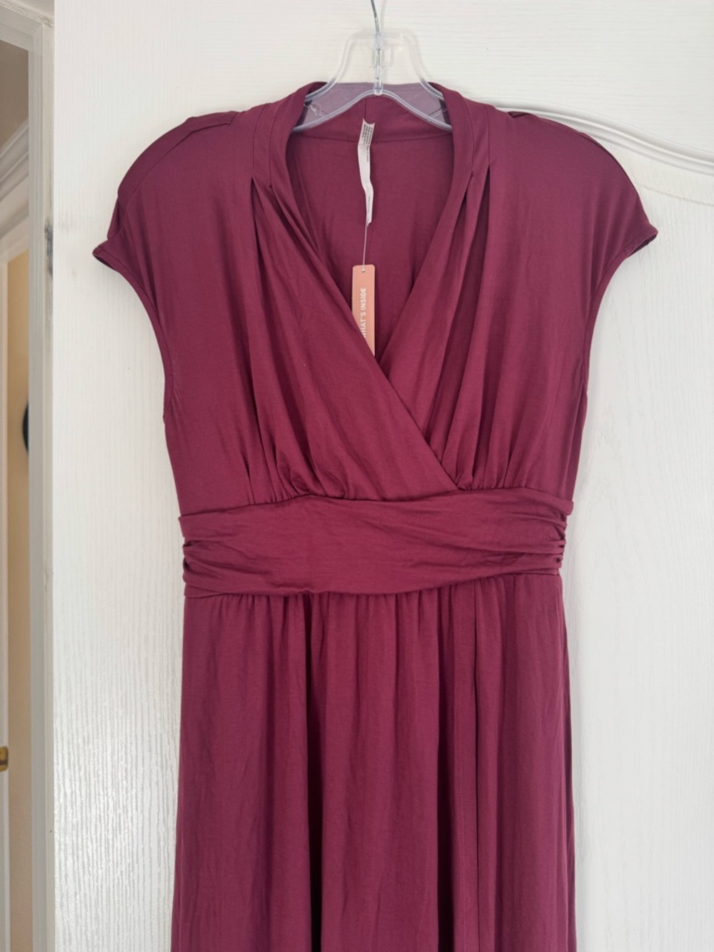 Soma dark red plum Maxi Dress built in bra and pockets NWT serenity small S - Picture 6 of 12